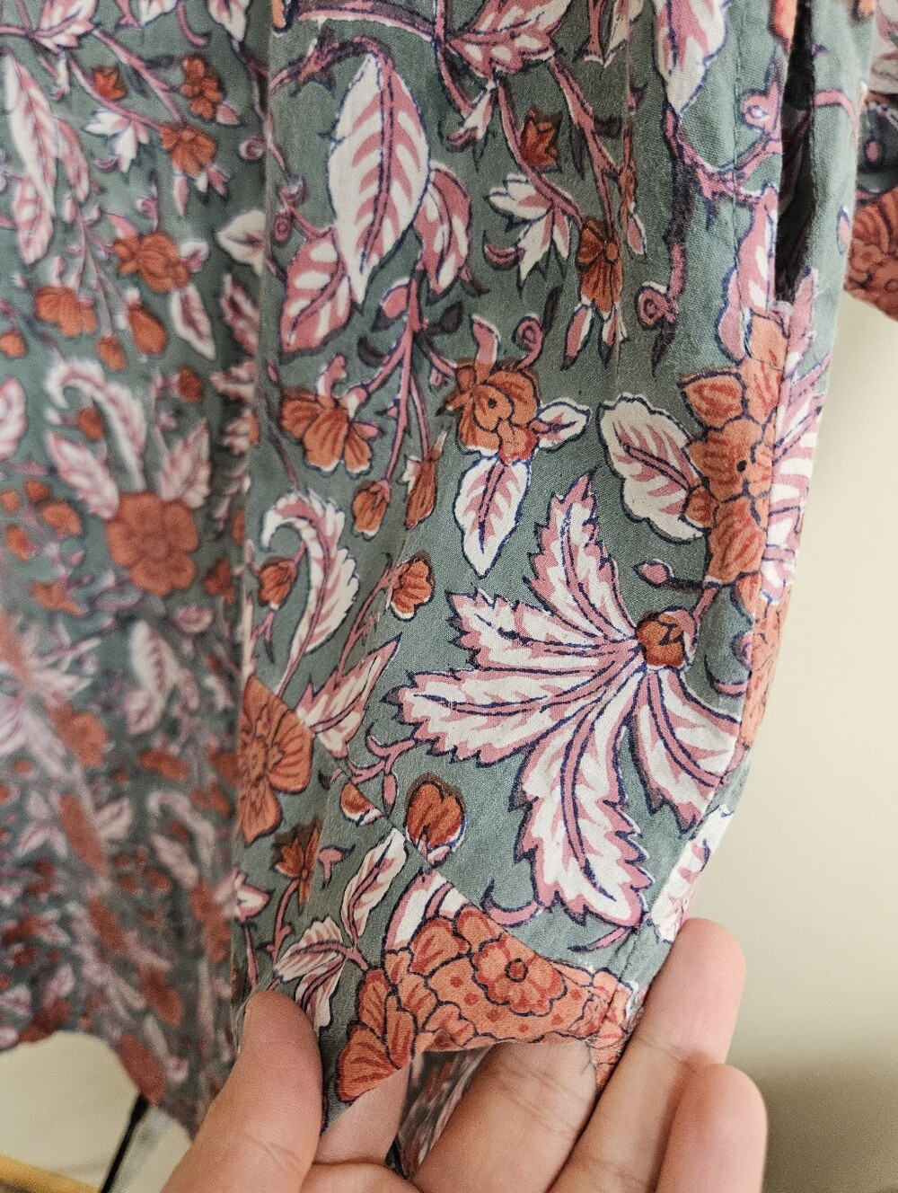 MILLE Floral Printed Cotton Midi Slit Dress Size S - Picture 7 of 9